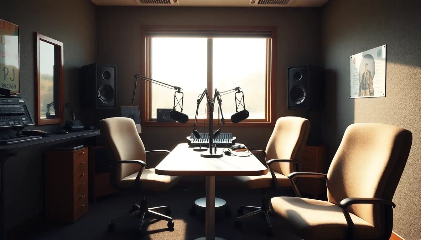 Ambiance de studio radio associatif
