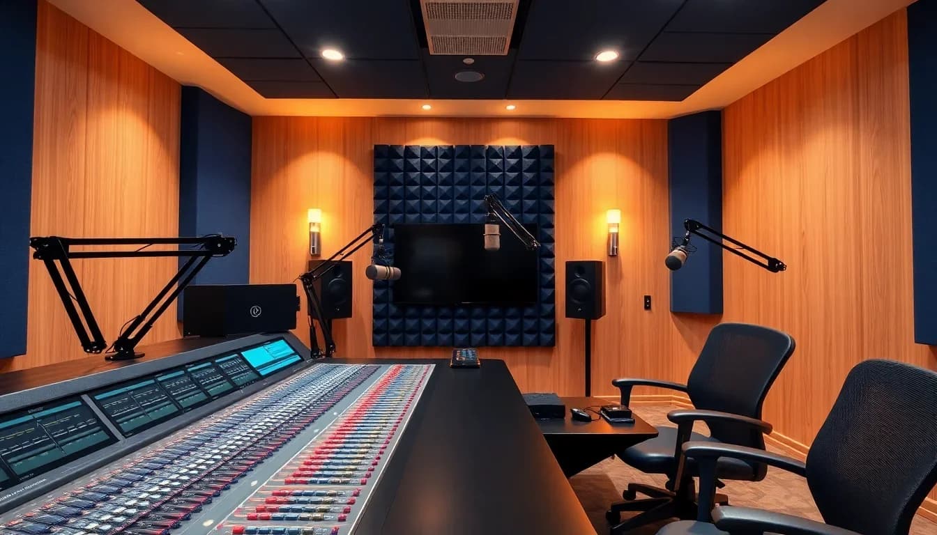 Illustration d'un studio radio moderne