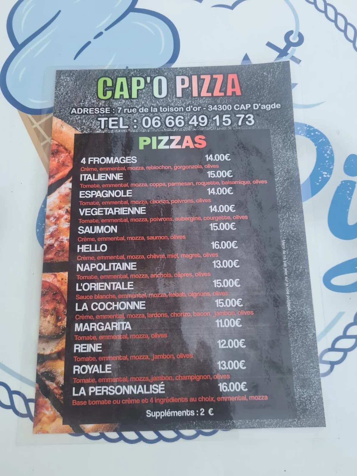 Cap O Pizza — Agde — Cap d'Agde Méditerranée