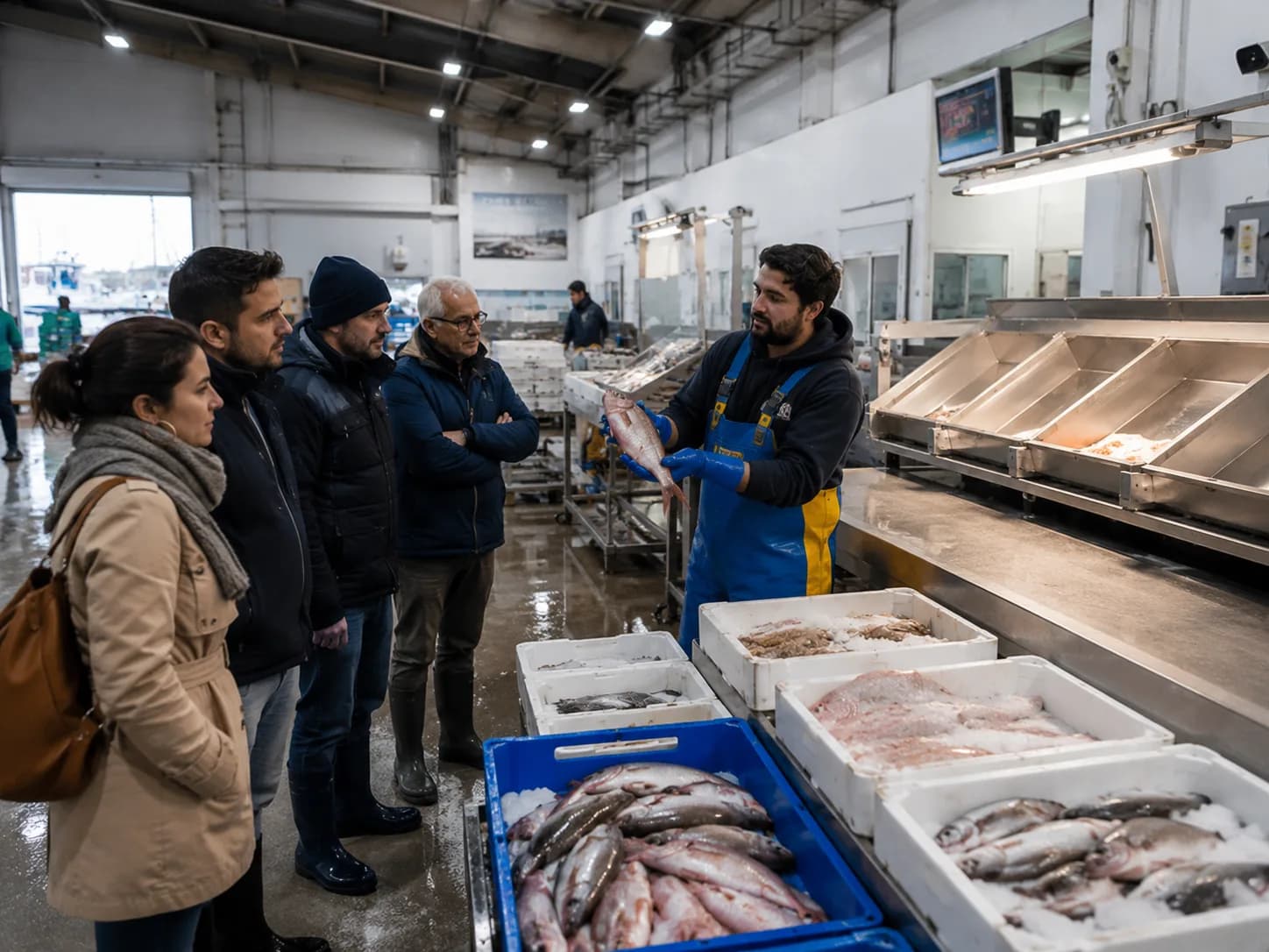 Circuit du poisson à la criée du Grau d'Agde — vente aux enchères et débarque des chalutiers