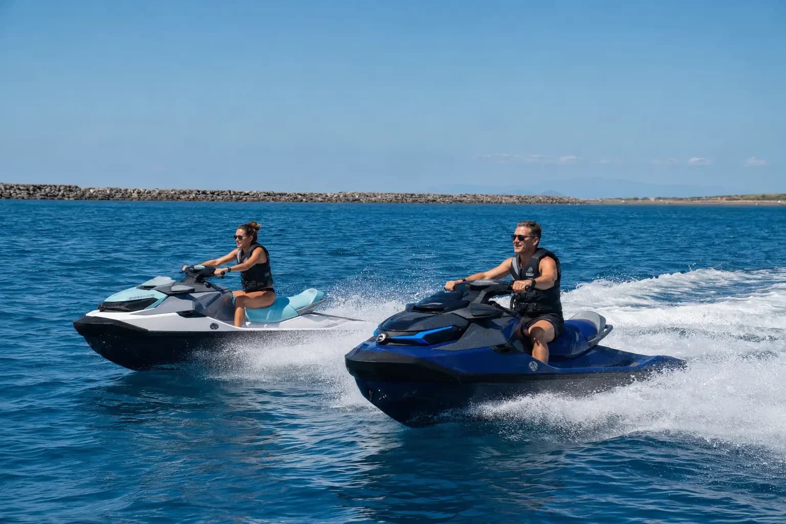 Sortie jet-ski en duo au large du Cap d'Agde
