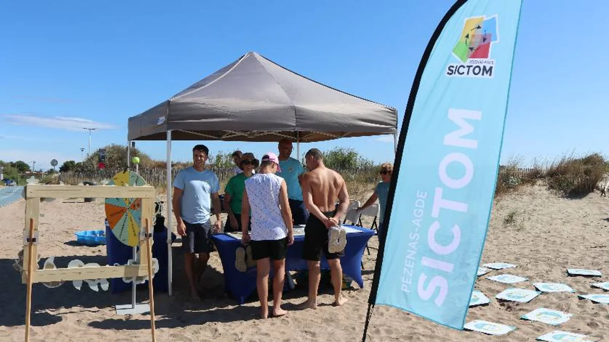 Grau d'Agde - Entre deux baignades, le SICTOM sensibilise aux bons gestes de tri #graudagde