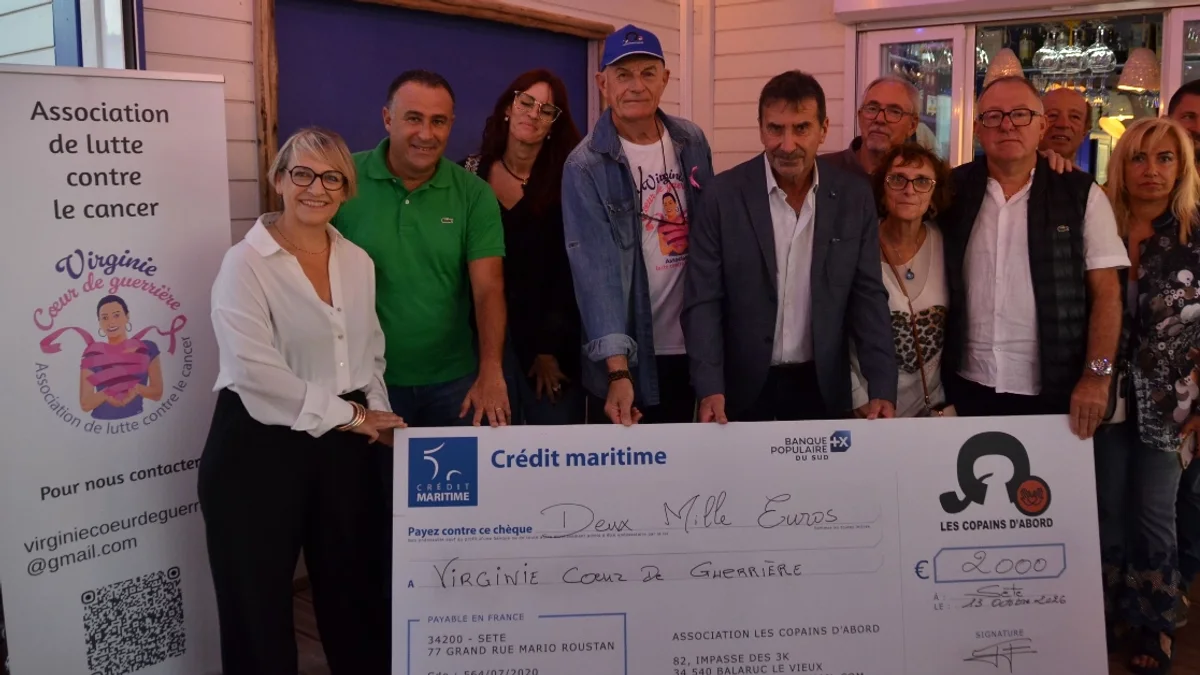 Cap d'Agde - Un chèque de 2 000 euros remis à l'association Virginie, Cœur de Guerrière #capdagde